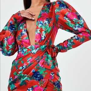 Floral Wrap Mini Dress